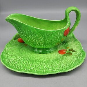 Carlton Ware Gravy/Sauce Boat and Drip Plate Green Cabbage/Lettuce and Tomatoe